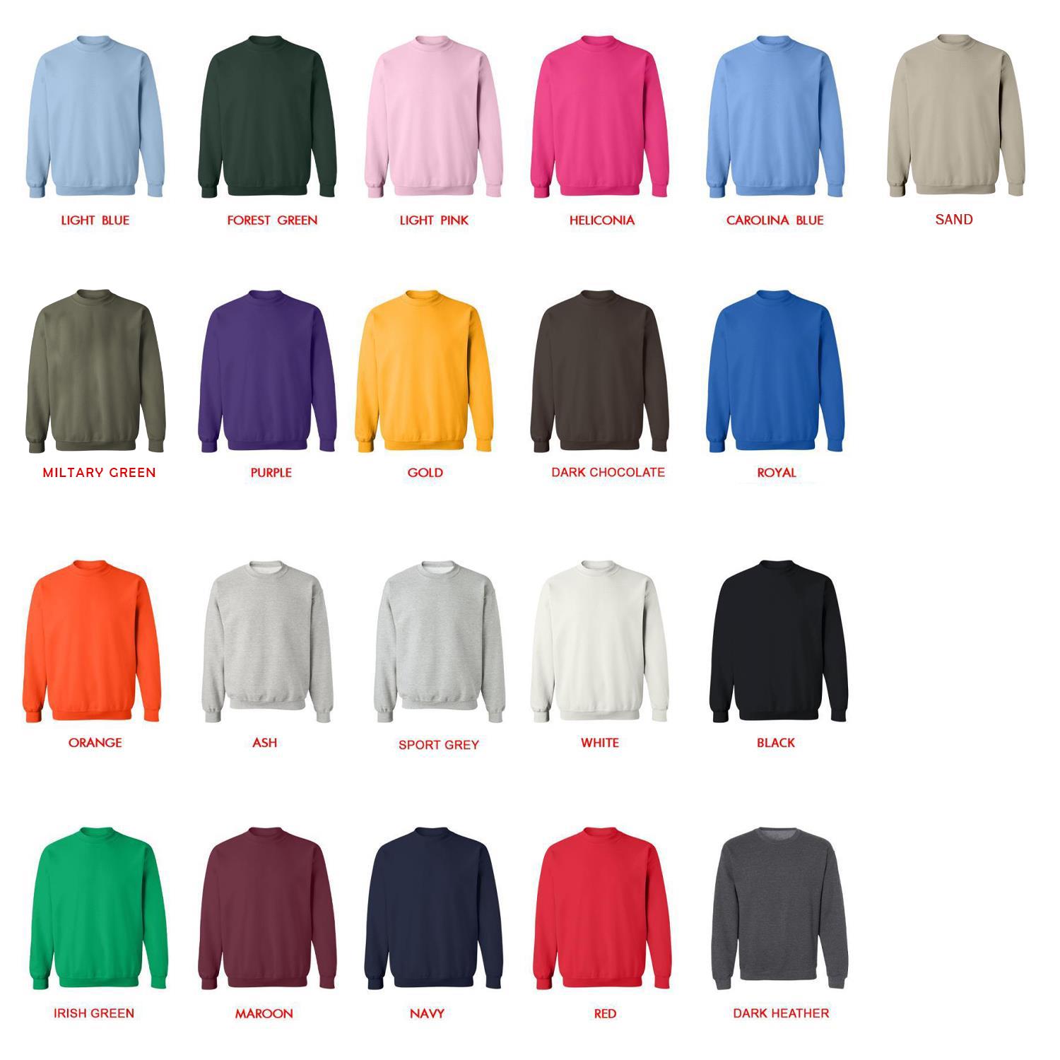 sweatshirt color chart - Seven Deadly Sins Store