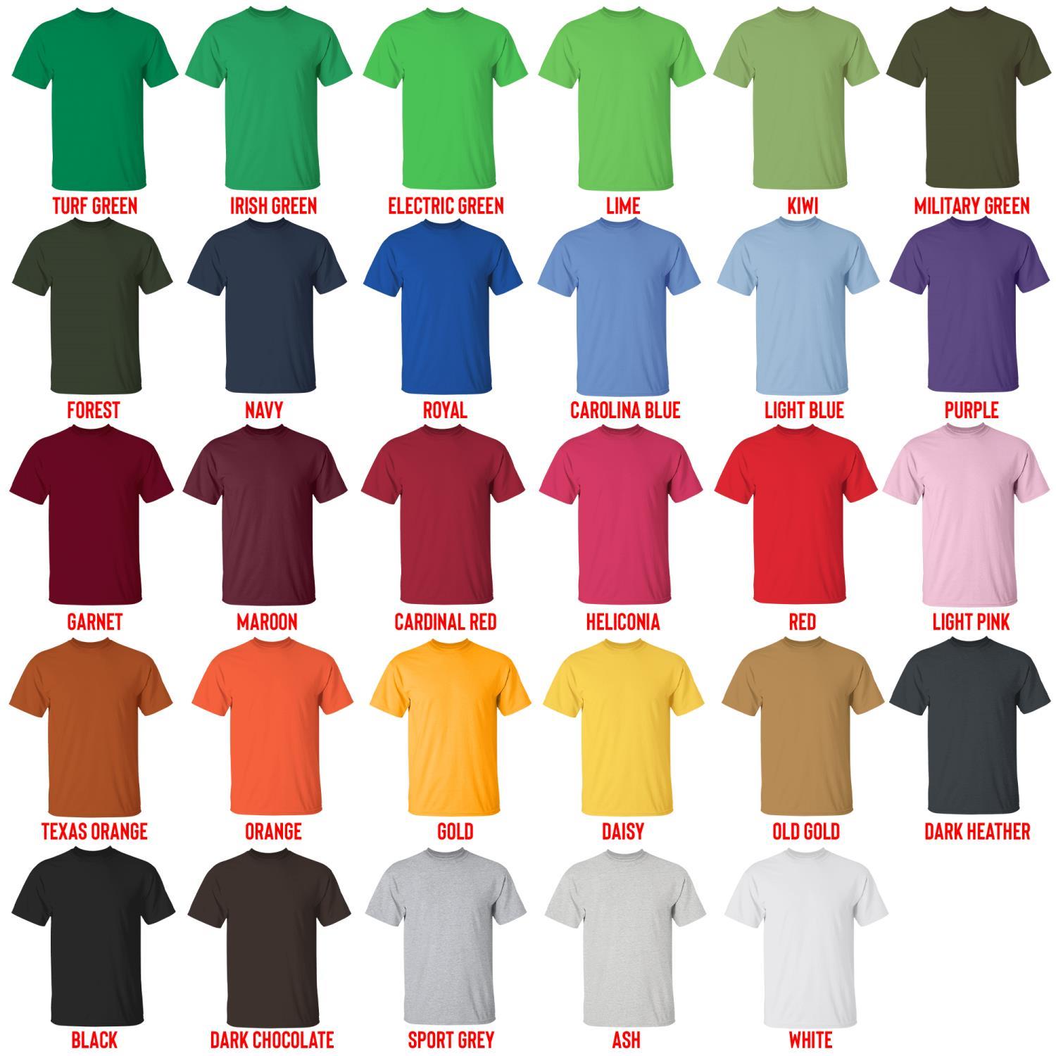 t shirt color chart - Seven Deadly Sins Store