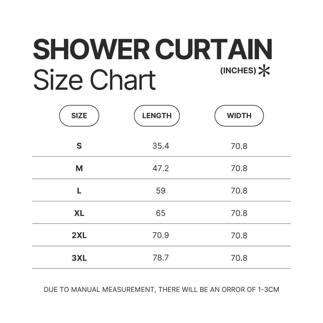 Shower Curtain Size Chart - Seven Deadly Sins Store