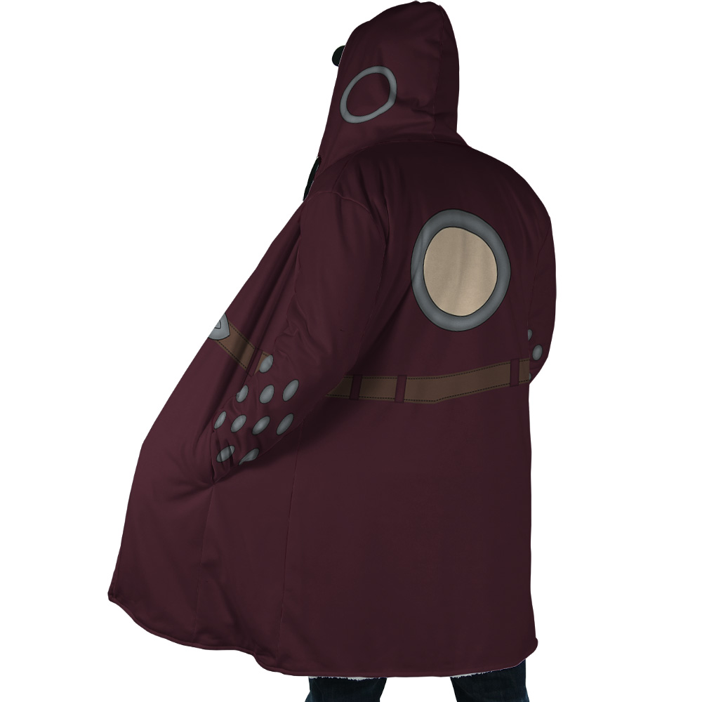 Ban Coat Seven Deadly Sins AOP Hooded Cloak Coat SIDE Mockup - Seven Deadly Sins Store