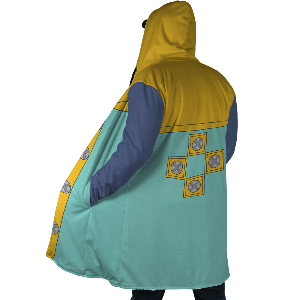 Harlequin Seven Deadly Sins AOP Hooded Cloak Coat SIDE Mockup - Seven Deadly Sins Store